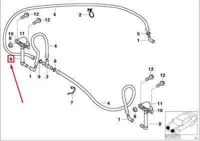 BMW Z8 Roadster E52 Buse de pulvérisation droite 61677001652 7001652 NOUVEAU - Photo 1/2