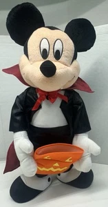 Disney Mickey Mouse Dracula 26" Plush With Halloween Bag Porch Door Greeter - Picture 1 of 9