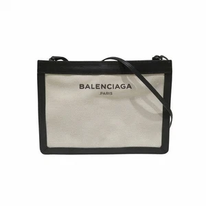 Balenciaga Navy Canvas Leather Pochette Shoulder Bag Vintage Authentic - Picture 1 of 9