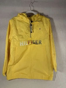 Tommy Hilfiger Boys Rain Jacket Vibrant Yellow New Half Zip Hooded YOUTH XL BV - Picture 1 of 10