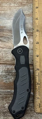 Buck 780 Exert Pocket Knife Liner Lock Plain Blade Black and Gray Handle - Image 1 of 4