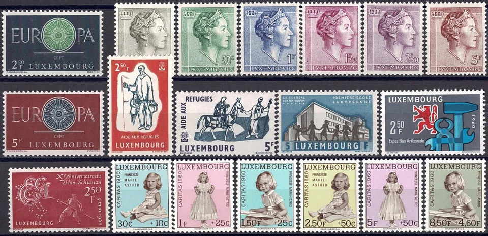 Luxemburgo Luxemburgo 1960 año completo 7 juegos MNH** - Imagen 1 de 1