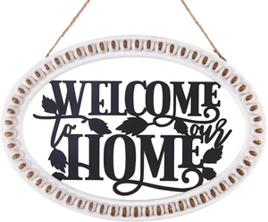 Welcome Sign Wall Decor Black Metal Welcome to Our Home Letter for Wall Hanging - Picture 1 of 8