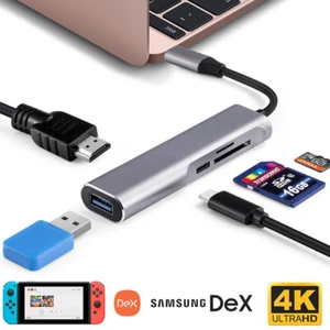 USB C Hub Adapter Dock SD TYPE C USB3.1 4K HDMI For MacBook,Nintendo Switch Game - Picture 1 of 12