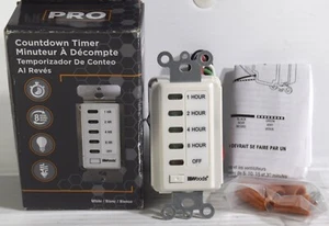 Woods 59013 in-Wall Timer - 120 V, 15 A, - 2, 4, 8, 12 Hour Off,  8-Hour - White - Picture 1 of 11