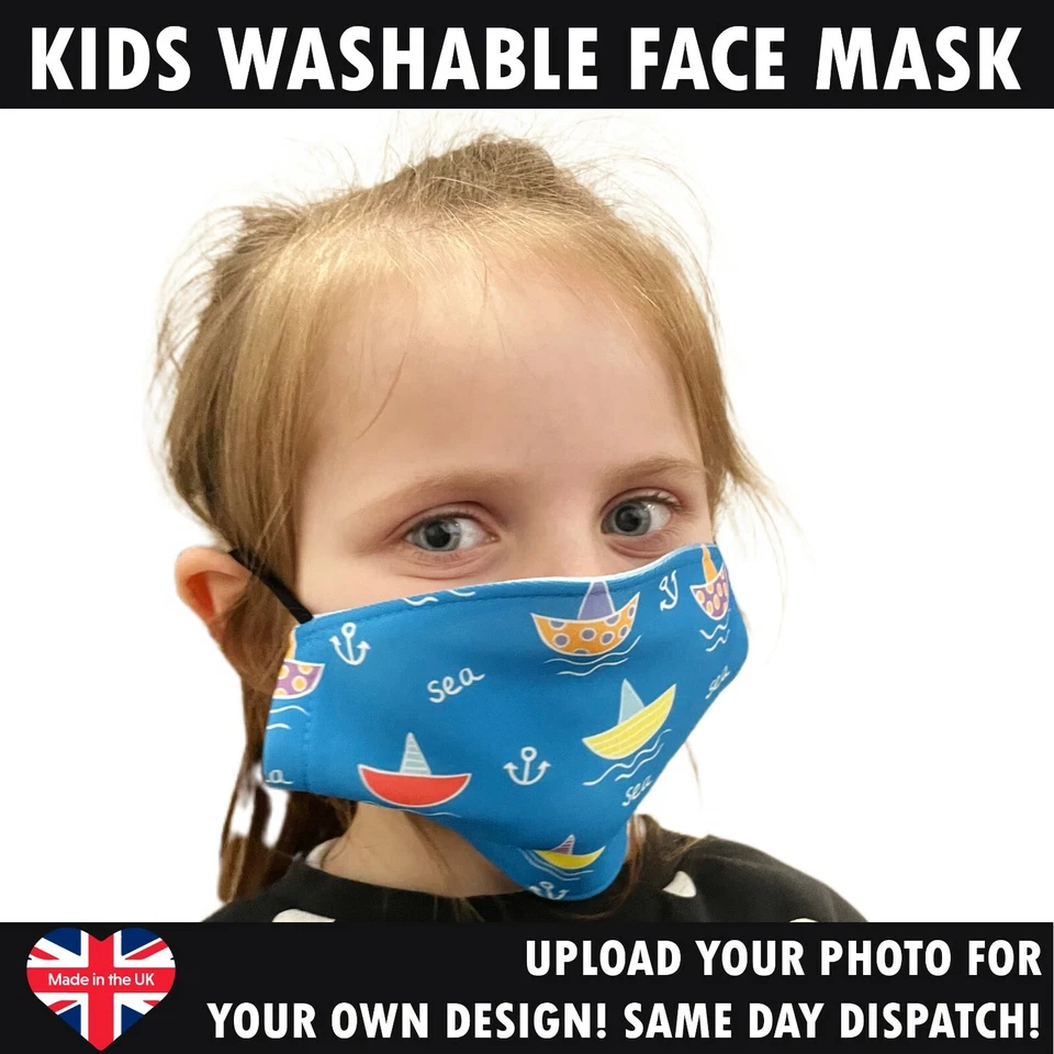 Personalised Face Mask Washable Reuseable Customised Photo ( KIDS ) - Image 1 of 4