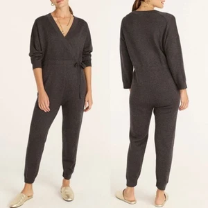 J Crew NWT $198 Merino Wool Sweater-Jumpsuit in Heather Charcoal | Sz XS - Picture 1 of 3
