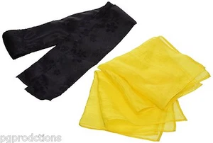 SILK ON SASH Stage Magic Trick Clown Streamer Black Scarf Appearing Magician NEW - Picture 1 of 2