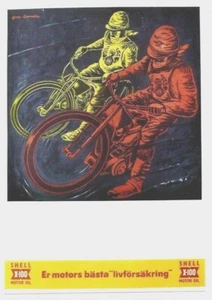 Póster original de colección MOTO SPEEDWAY SUECA CARCASA ACEITE 1958 - Imagen 1 de 1