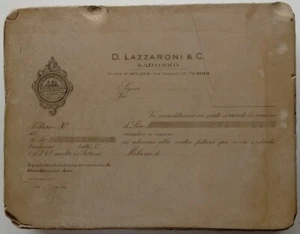 BELLA PIETRA LITOGRAFICA LAZZARONI MATRICE DI STAMPA PER FATTURE N. D'ACCREDITO - Imagen 1 de 3