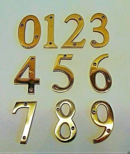 Solid Brass House Number 3"x3/16" (77x5mm) Thick Home/Front/Door/Gate/Flat 12489 - Picture 1 of 12