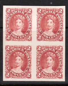 New Brunswick #7TC Extra fine Proof Block In Rose India On Card - Picture 1 of 1