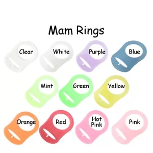 MAM Ring Dummy Pacifier Clip Adapter Transparent Silicone - Pick Color & Qty. - Picture 1 of 15