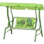 Froggy Balançoire pour Enfants Acier Vert Polyester 115x118cm Jardin Meubles