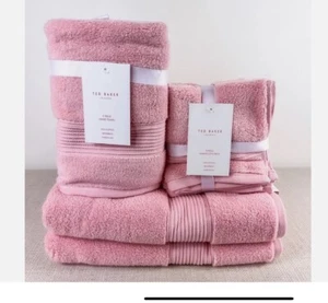 Ted Baker~Designer Bath Towel Set~PINK~2 Bath + 2 Hand + 4 Washcloth~8 Pcs~NWT~ - Picture 1 of 8