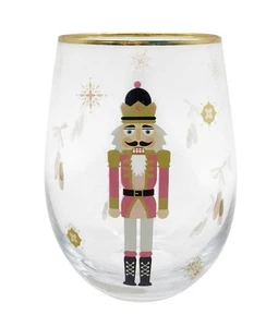 Nussknacker rosa 25251 Ballett stiellos Weinglas klar goldrand - Bild 1 von 1