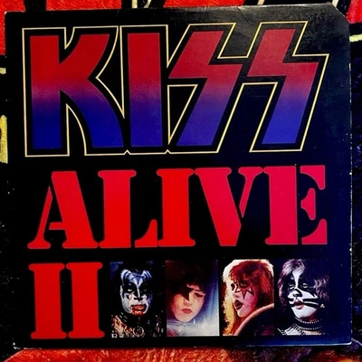 KISS- Alive II 2xLP w/ booklet, Part tattoo sheet, merch & inner Aucoin, VG+ - Image 1 of 4
