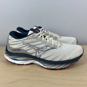 Mizuno Women’s Size 7.5 Wave Rider 26 White & Blue Athletic Running Shoes - Picture 1 of 10