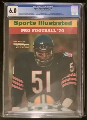 21 de septiembre de 1970 Sports Illustrated Dick Butkus CGC 6.0 EDICIÓN QUIOSCO Foto 1 de 2
