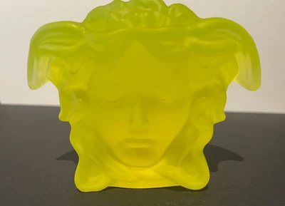 Pisapapeles Rosenthal Versace amarillo vidrio uranio usado en caja en muy buena condición Foto 1 de 4