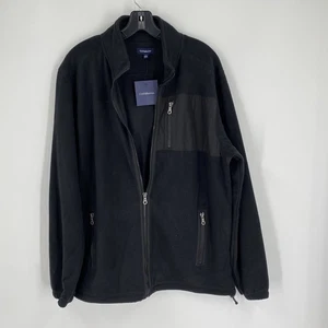 Croft & Barrow Men's Black Zip-Up Fleece Jacket size L - Picture 1 of 3