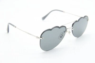 NUEVAS GAFAS DE SOL MIU MIU SMU 56U 1BC-175 NEGRAS PLATEADAS AUTÉNTICAS 58-17 Foto 1 de 3