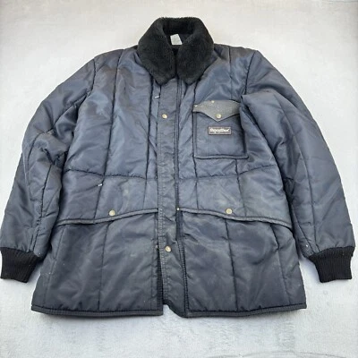 Refrigiwear Jacket Mens XL Tall Black Iron Tuff Fur Trim Vintage Work Arctic - Image 1 of 4