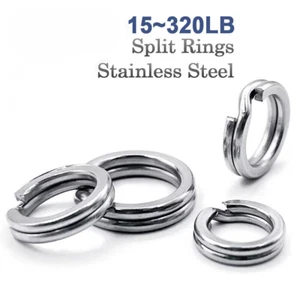 50~100Pcs Fishing Split Rings Stainless Steel Saltwater Treble Hooks Connector - Picture 1 of 20