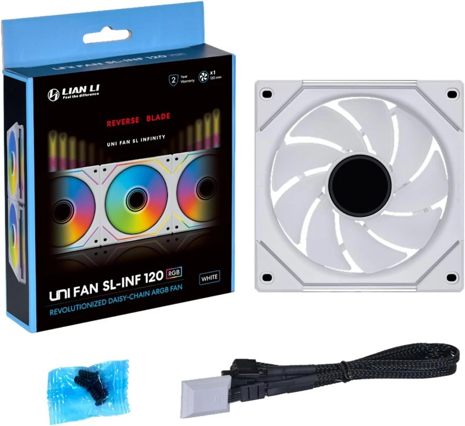 LIAN LI UNI FAN SL-INF 120 Reverse Blade Single Pack White RSLIN120-1W - Image 1 of 1