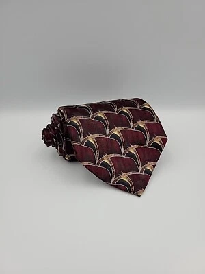 Corbata Nordstrom JZ Richards %100 estampado seda abstracta roja y dorada de lujo Foto 1 de 4