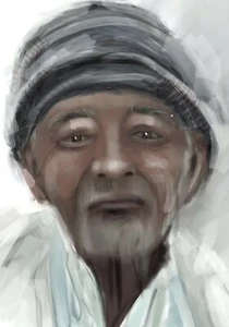 A703-Digital Painting Print, "The Old Man Portrait",Gift NYC birthday ACEO - Picture 1 of 1