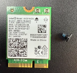 Carte sans fil Lenovo Thinkpad P15 802.11ax Bluetooth 5.1 01AX797 AX201NGW - Photo 1/3