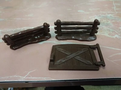 Puerta marrón weebles west vintage y 2 cercas piezas 1974 aspecto Hasbro Foto 1 de 2