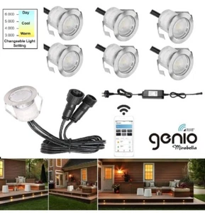 Mirabella Genio Smart WiFi LED Deck Lights 30mm Mini Dimmable - 6 Pack - Picture 1 of 8