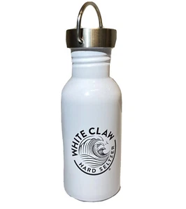 White Claw 8” Water Bottle, White Metal Twist-Off Silver Lid & Adjustable Handle - Picture 1 of 7