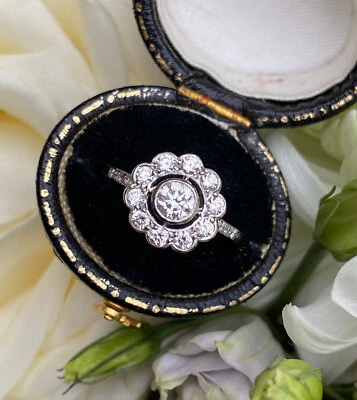 Diamond Daisy Cluster Ring Platinum 0.80ct - Image 1 of 4