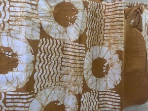 AFRICAN HAND DYED ADIRE, KAMPALA 5 YARDS 100% COTTON WAX BATIK - Picture 1 of 4
