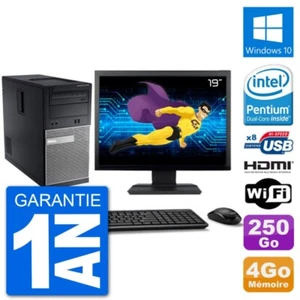 PC DELL 3010 MT Pantalla 19" G2020 RAM 4Go Disco Duro 250Go HDMI Windows 10 Wifi - Imagen 1 de 3