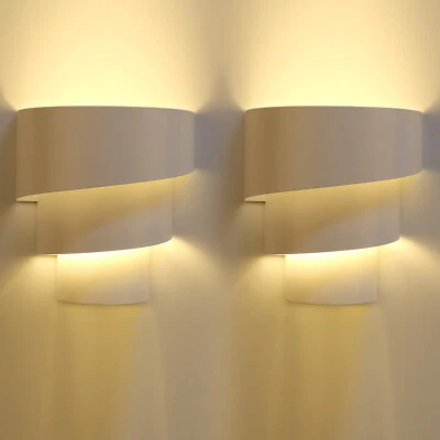 Lámpara de Pared Moderna 2 Piezas Luz LED Arriba y Abajo Apliques de Pared de Metal Interior Exterior EE. UU. Foto 1 de 4