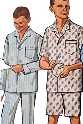 1960s Mens Pyjamas Shorts Simplicity 4007 Sewing Pattern - Image 1 of 3