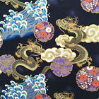 Dragons fabric, Japanese, Chinese, oriental, metallic, asian, black or red, gold