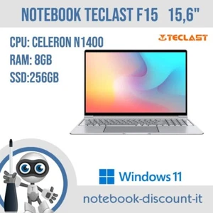 Notebook TECLAST F15 CPU Celeron N1400 Ram 8gb SSD 240gb Win11P Laptop 15,6" - Bild 1 von 6