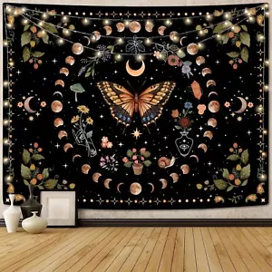 Botanical Wall Tapestry Aesthetic Hanging Wall Decor for Living Room Bedroom - Picture 1 of 7