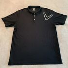 Callaway Golf Polo Shirt XL Mens Black Big White Logo Short Sleeve