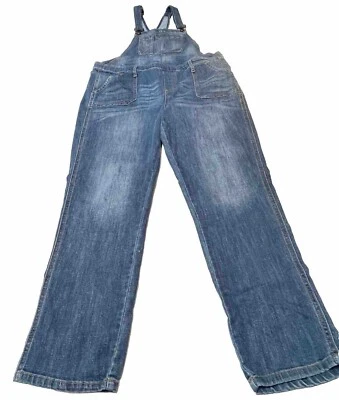 Gap Denim Overalls Women’s Size L 38x27 Medium Indigo Wash Side Zip Boho Casual - Image 1 of 4