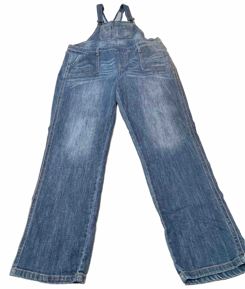 Gap Denim Overalls Women’s Size L 38x27 Medium Indigo Wash Side Zip Boho Casual - Image 1 of 4