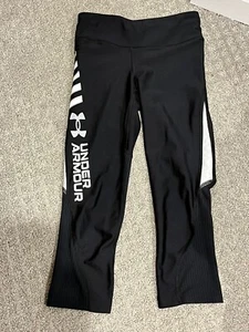 Under Amour Leggings Size XS Black Youth Boy's Compression Heat Gear - Picture 1 of 11