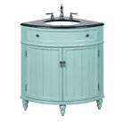 24” Benton Collection Thomasville Blue Slim Corner Bathroom Sink Vanity GD-47555