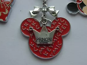 DISNEY WORLD MINNIE MICKEY MOUSE LOVE PRINCESS KEY CHAIN PURSE CLIP BAG CHARM - Picture 1 of 10