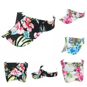 Hawaiian Visor Baseball Cap Floral Hat Fashion Casual Sun Hiking Black Red Hats - Picture 1 of 19